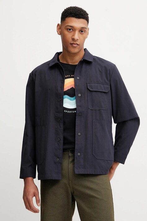 Košilová bunda Jack Wolfskin Terracade Overshirt tmavomodrá barva, přechodná, A63865