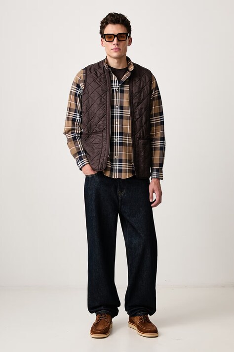 Barbour Bezrękawnik męski Polarquilt Waistcoat/Zip-In Liner brązowy MLI0002