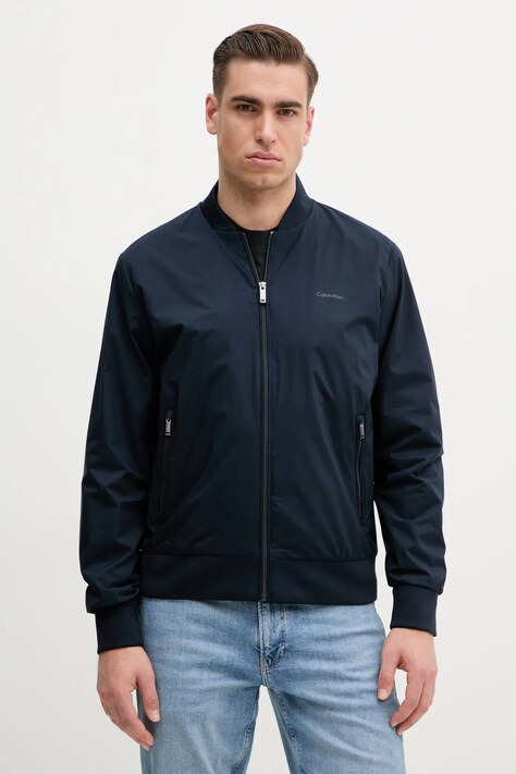 Calvin Klein geacă bomber culoarea bleumarin, de tranziție, LV040FM512