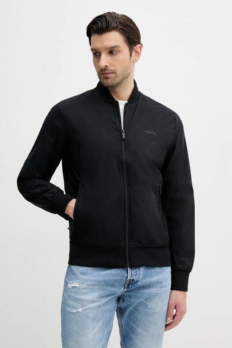 Calvin Klein geacă bomber culoarea negru, de tranziție, LV040FM512