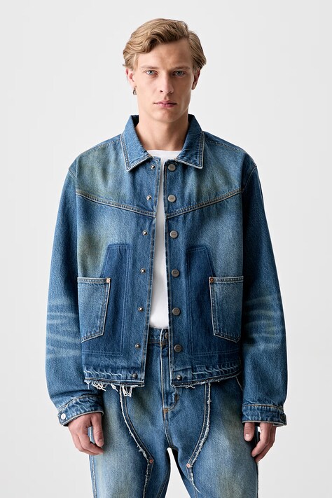 Andersson Bell Rodeo Motorcycle Denim krátka bunda rifľová pánska modrá awa676m