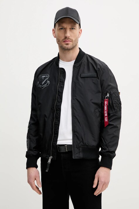 Alpha Industries geaca bomber MA-1 TT Flying Tigers culoarea negru, de tranzitie, 156129