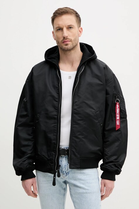 Μπουφάν bomber Alpha Industries MA-1 D-Tec Studio LW χρώμα: μαύρο, 156143