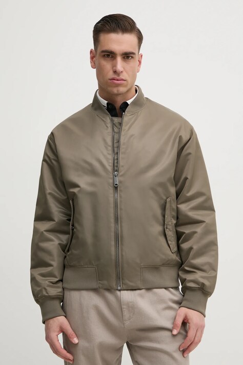 Bomber bunda Calvin Klein Jeans zelená barva, přechodná, LV040EM524