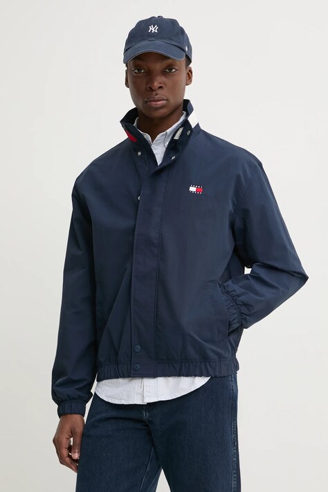 Tommy Jeans geaca barbati, culoarea albastru marin, de tranzitie, oversize, DM0DM20900