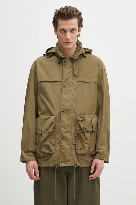 Bunda Barbour Barbour Modified Durham Showerproof Jacket zelená barva, přechodná, oversize, MSP0133