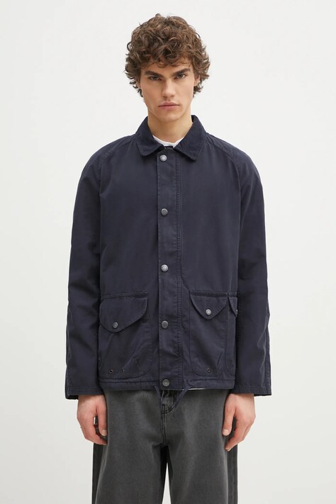 Barbour geacă Barbour Utility Casual Chore Jacket culoarea bleumarin, de tranzitie, MCA1026