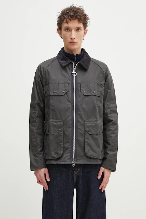 Куртка Barbour Barbour Re-Engineered Short Bedale Wax Jacket колір сірий перехідна MWX2446