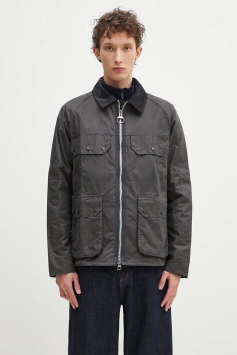 Яке Barbour Barbour Re-Engineered Short Bedale Wax Jacket в сиво преходен модел MWX2446