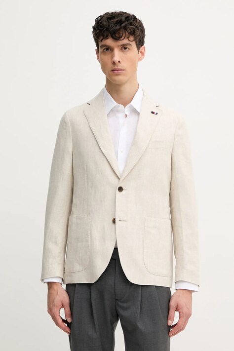 Tommy Hilfiger sacou de in bărbați, culoarea bej, SQTHL5966.SQTH500