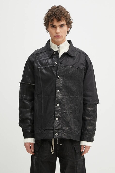 Куртка Rick Owens Jumbo Worker колір чорний перехідна oversize DU01E3761.COMW1