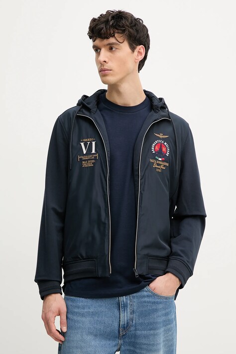 Aeronautica Militare geaca culoarea albastru marin, de tranzitie, AF500F459