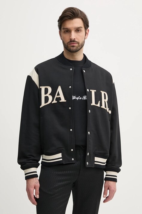 BALR. jachetă bomber din bumbac culoarea negru, de tranzitie, oversize, B1381.1021