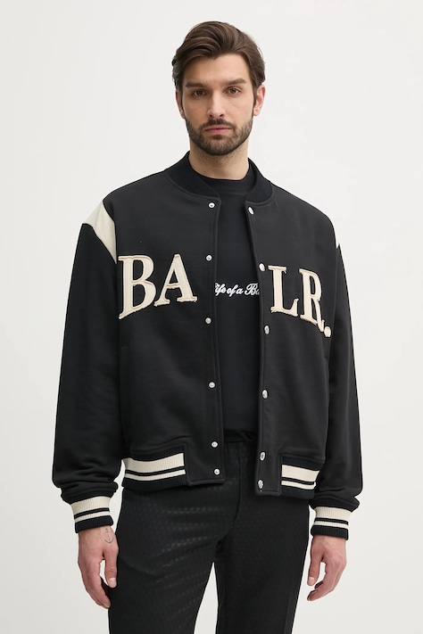 Хлопковая куртка-бомбер BALR. цвет чёрный демисезонная oversize B1381.1021