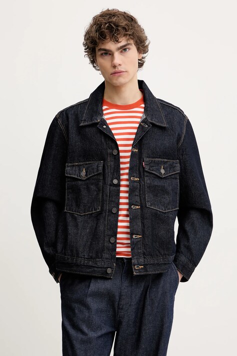 Levi's geaca jeans EMBARCADERO STATION JKT culoarea albastru marin, de tranzitie, 0010P
