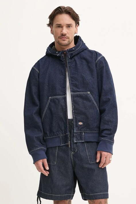Dickies geaca jeans culoarea albastru marin, de tranzitie, DK0A4ZAPRIN1