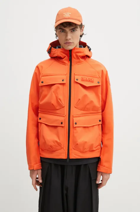 Napapijri jacket A-Rivalto orange color NP0A4ICPA001