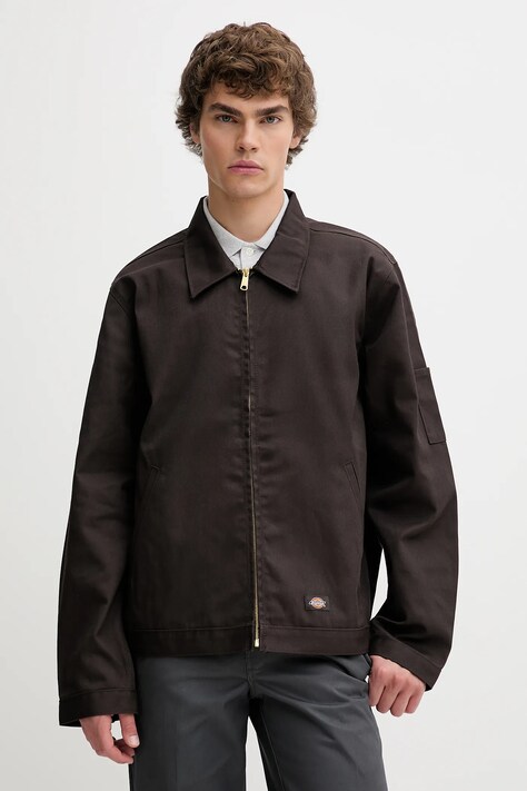 Dickies geaca M Unlined Eisenhower Jacket Rec Dark Brown culoarea maro, de tranzitie, DK0A4Y6UDBX1