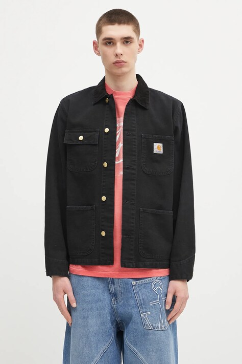 Pamučna jakna Carhartt WIP Michigan Coat boja: crna, za prijelazno razdoblje, I034787.00E4O