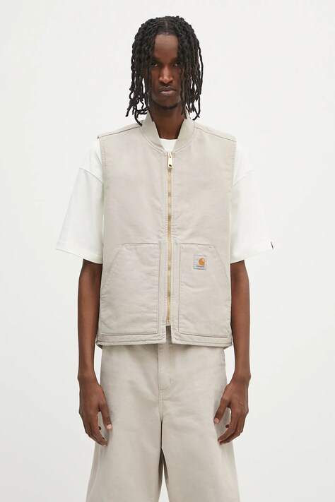 Carhartt WIP bezrękawnik bawełniany Classic Vest męski kolor beżowy przejściowy I034821.2OR4O