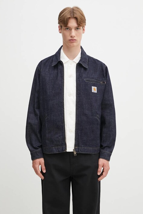 Дънково яке Carhartt WIP OG Detroit Jacket в тъмносиньо преходен модел I034870.102