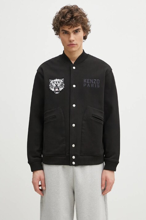 Kenzo bluza Happy Tiger męska kolor czarny z aplikacją FF55BL1244MT.99J