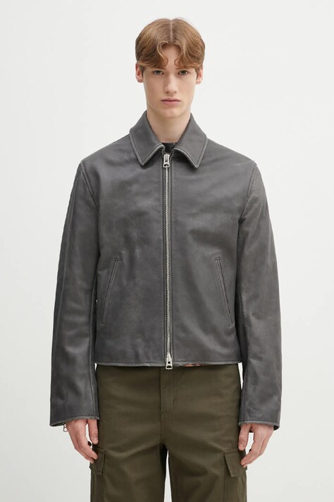 Kenzo giacca in pelle colore grigio  FF55LB1440AB.96