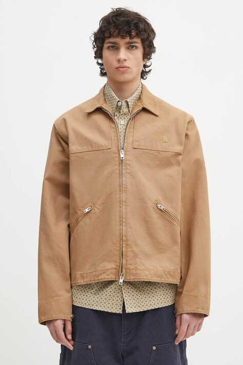 The North Face jacket Cedar Canvas Work brown color NF0A8B721731