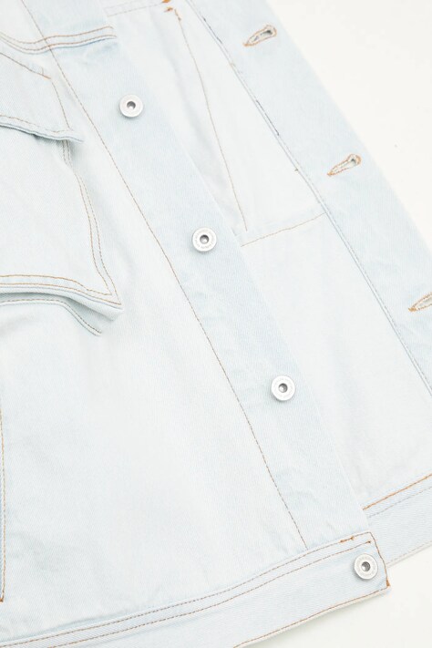 Джинсова куртка Marcelo Burlon Bleach Denim Cargo Jacket Light Blue No — фото 6