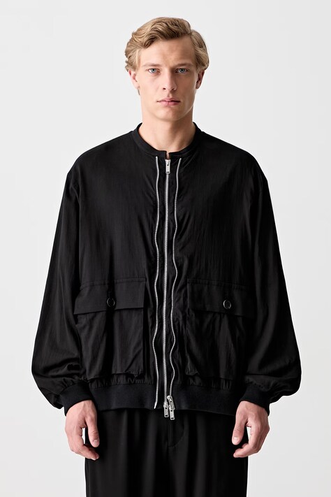 Bavlnená bunda Blouson Undercover čierna farba, prechodná, UC1E4206.2