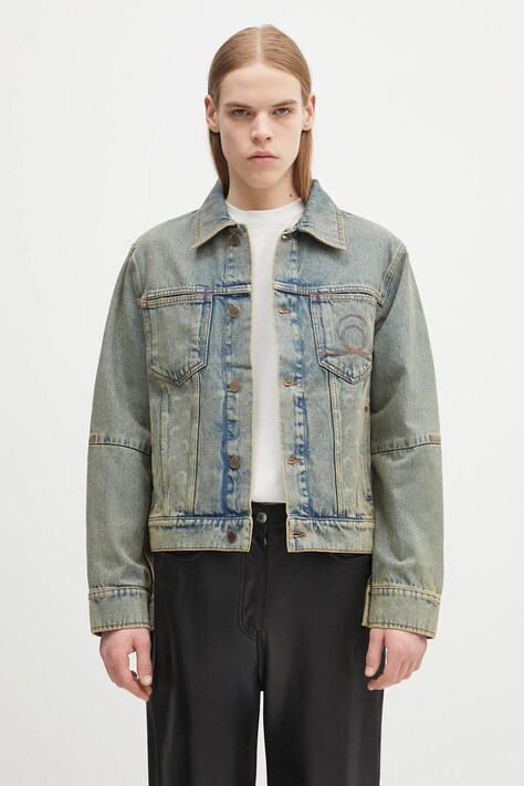 Marine Serre denim jacket Moon Laser Denim Trucker blue color MJA063A.CDEN0003