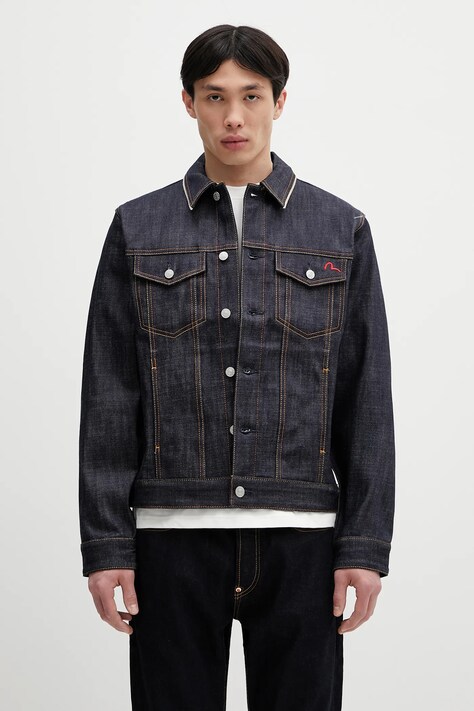 Evisu denim jacket Classic Raw Denim navy blue color 2ESHTM5DJ1042