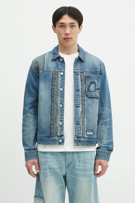 Evisu geacă jeans 2-tone Denim w Inserted Daicock de tranzitie, 2ESHTM5DJ1041