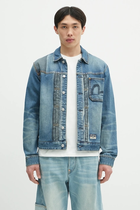 Rifľová bunda Evisu 2-tone Denim w Inserted Daicock prechodná, 2ESHTM5DJ1041