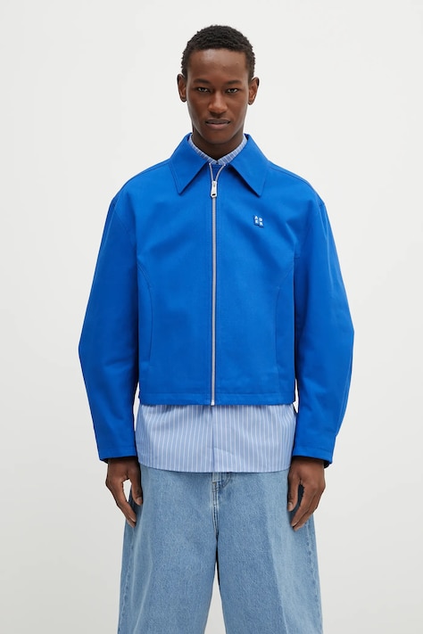 Bavlněná bunda Ader Error Apparel-Top modrá barva, přechodná, BO42FYJK0102BL