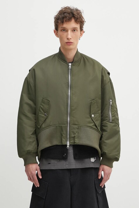 Куртка-бомбер JW Anderson Oversized Curved Hem Bomber цвет зелёный переходная JK0357.PG1696.595