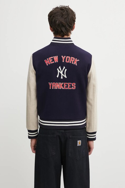 Вовняна куртка-бомбер Sporty & Rich Champions Wool Varsity колір синій демісезонна OW007623633BL111