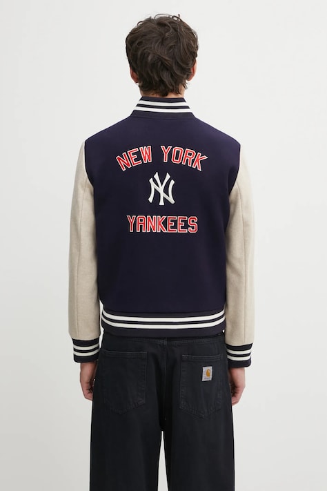 Шерстяная куртка-бомбер Sporty & Rich Champions Wool Varsity цвет синий демисезонная OW007623633BL111