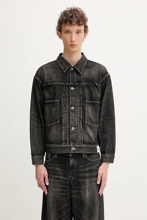 Džínová bunda NEIGHBORHOOD Washed Denim Type-2 Jacket černá barva, přechodná, 251XBNH.JKM02