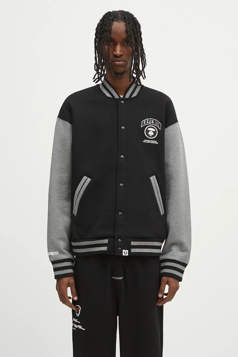 AAPE sweatshirt Now Zip Up black color with an application AAPSWMB328XXN