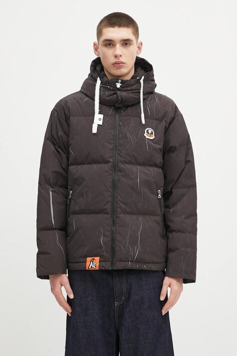 Яке AAPE Main Down в черно зимен модел AAPDNM7665XXN