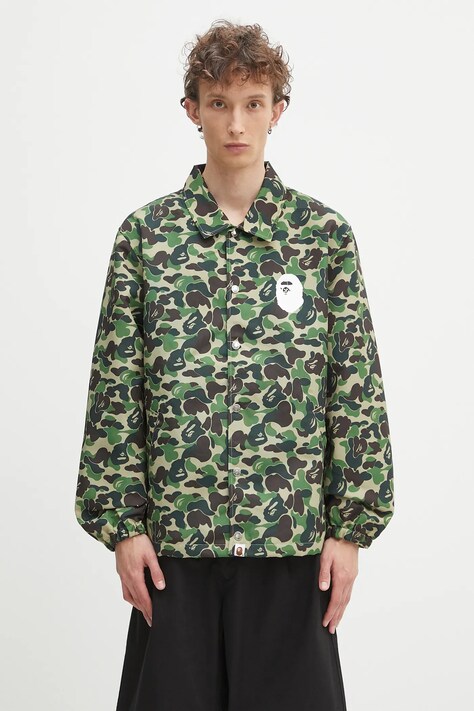 Куртка A Bathing Ape ABC camo coach jacket колір зелений перехідна 1L30140010