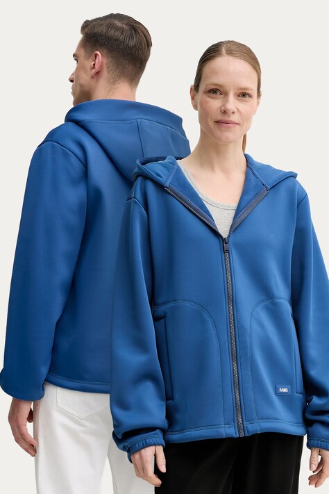 Rains bluză Safi Fleece Hood Jacket T1 culoarea violet, cu glugă, uni, 21900