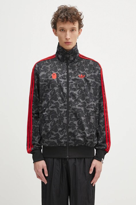 adidas Originals x BAPE SSTR PACK sweatshirt Firebird Track Top AOP black color patterned JN7117