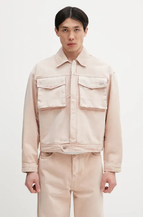 Filling Pieces kurtka jeansowa Denim kolor różowy przejściowa oversize 78620769974