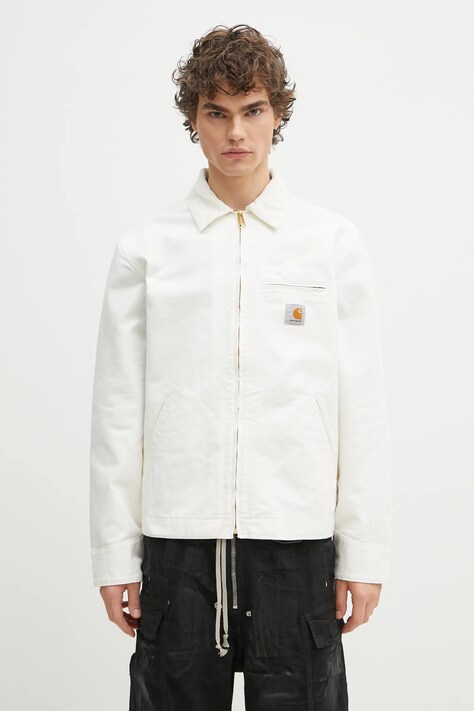 Carhartt WIP geaca jeans Detroit Jacket culoarea bej, de tranzitie, oversize, I033112.0DJ02