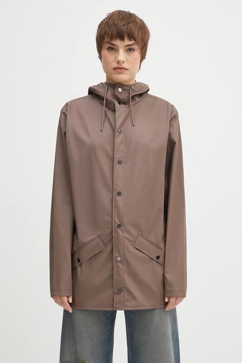 Rains geacă Jacket W3 culoarea maro, de tranzitie, 12010.110