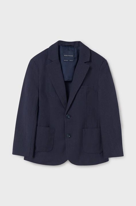 Mayoral blazer in misto lino per bambini colore blu navy 6485