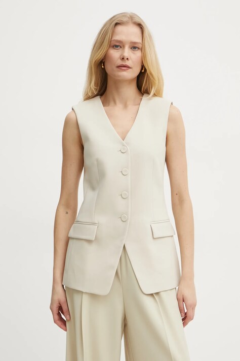 Patrizia Pepe vesta culoarea bej, un singur rand de nasturi, 8S0538 A533