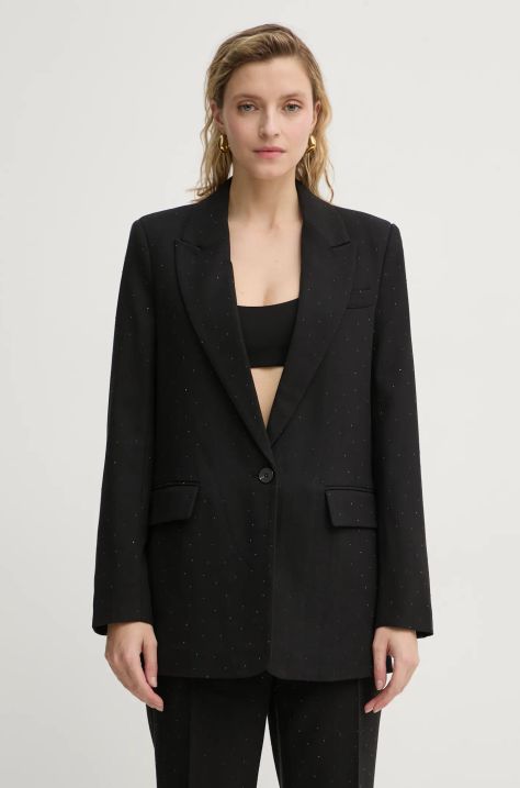 Bruuns Bazaar blazer con aggiunta di lana colore nero  BBW4206